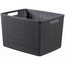 CURVER JUTE L 20L Paniere recyclée 36 x 28 x 23 cm, gris foncé 01907-G44