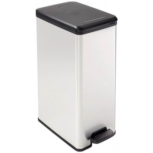 CURVER SLIM BIN 40L Poubelle a pédale 25 x 39,3 x 60,7 cm argenté/noir 02340-582