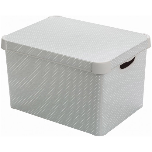 CURVER DOTS L Boite de rangement décorative 39,5 x 29,5 x 25 cm 04711-F52