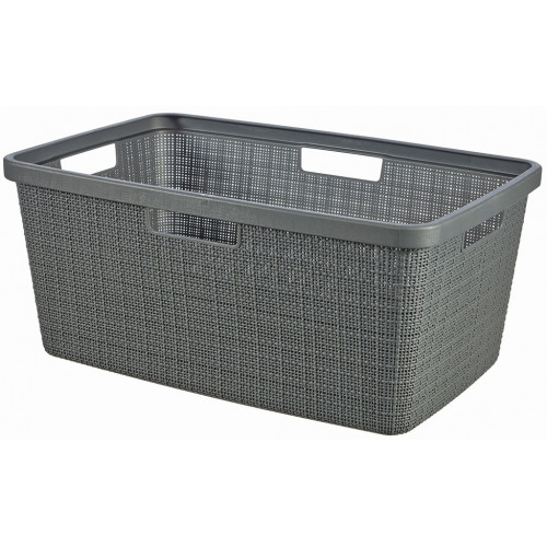 CURVER JUTE 46L Panier a linge 59 x 39 x 26 cm, gris foncé 08091-G44