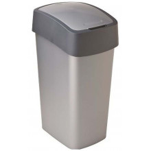 CURVER FLIP BIN 45L Poubelle 65,3 x 29,4 x 37,6 cm argenté/gris 02172-686