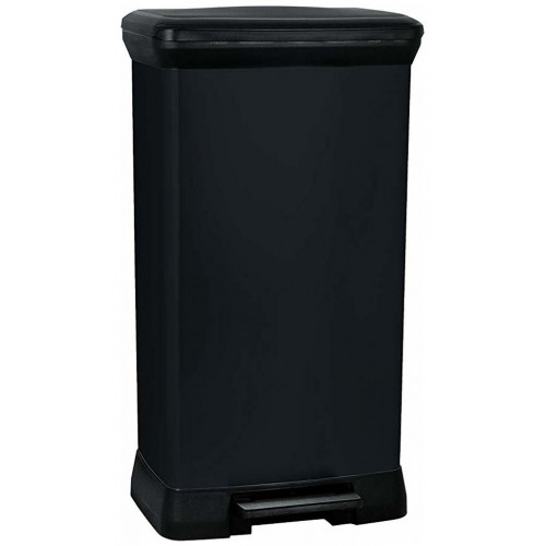 CURVER DECO BIN 50L Poubelle a pédale 39 x 29 x 73 cm noir 02162-929