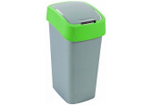 CURVER FLIP BIN 45L Poubelle 65,3 x 29,4 x 37,6 cm argenté/vert 02172-P80