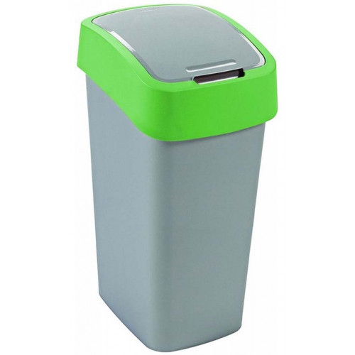 CURVER FLIP BIN 45L Poubelle 65,3 x 29,4 x 37,6 cm argenté/vert 02172-P80