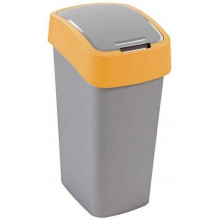 CURVER FLIP BIN 45L Poubelle 65,3 x 29,4 x 37,6 cm argenté/jaune 02172-535