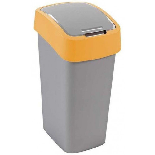 CURVER FLIP BIN 45L Poubelle 65,3 x 29,4 x 37,6 cm argenté/jaune 02172-535