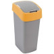 CURVER FLIP BIN 45L Poubelle 65,3 x 29,4 x 37,6 cm argenté/jaune 02172-535