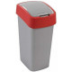 CURVER FLIP BIN 45L Poubelle 65,3 x 29,4 x 37,6 cm argenté/rouge 02172-547