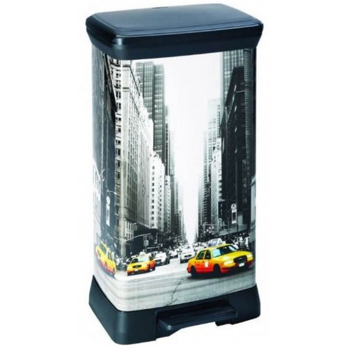 CURVER DECO BIN 50L Poubelle a pédale 39 x 29 x 73 cm image New York 02162-N29