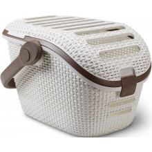 CURVER RATTAN Panier de transport pour animaux 51 x 38 x 33 cm creme 00616-P16