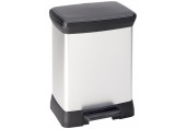 CURVER DECO BIN DUO 18L+10L Poubelle a pédale 29 x 39 x 50,5 cm argenté/noir 02165-582