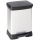 CURVER DECO BIN DUO 18L+10L Poubelle a pédale 29 x 39 x 50,5 cm argenté/noir 02165-582