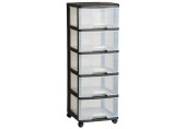 CURVER Tour a tiroirs 5x20L, transparent/noir 06770-146