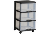 CURVER Tour a tiroirs 3x20L, transparent/noir 06772-146