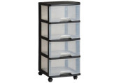 CURVER Tour a tiroirs 4x20L, transparent/noir 06771-146