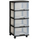 CURVER Tour a tiroirs 4x20L, transparent/noir 06771-146