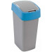 CURVER FLIP BIN 45L Poubelle 65,3 x 29,4 x 37,6 cm argenté/bleu 02172-734