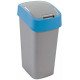 CURVER FLIP BIN 45L Poubelle 65,3 x 29,4 x 37,6 cm argenté/bleu 02172-734