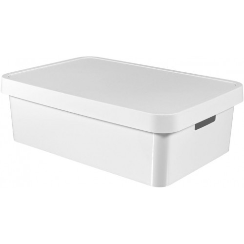 CURVER INFINITY 30L Bac de rangement avec couvercle 56 x 18 x 39 cm blanc 01718-N23