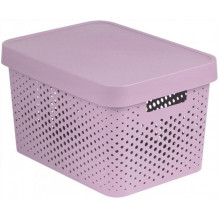 CURVER INFINITY 17L Bac de rangement avec couvercle 36 x 22 x 27 cm rose 04742-X51