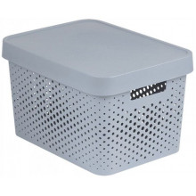 CURVER INFINITY 17L Bac de rangement avec couvercle 36 x 22 x 27 cm gris 04742-099