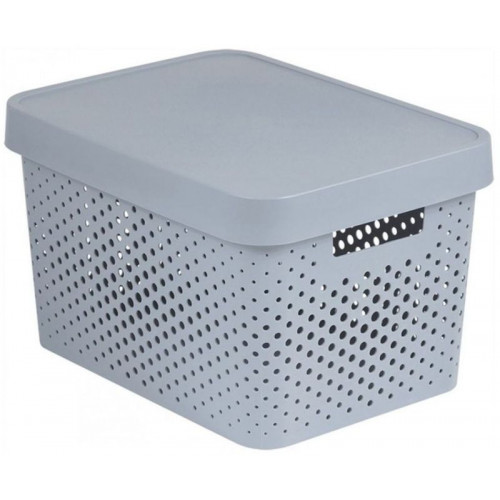 CURVER INFINITY 17L Bac de rangement avec couvercle 36 x 22 x 27 cm gris 04742-099