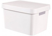 CURVER INFINITY 17L Bac de rangement avec couvercle 36 x 22 x 27 cm blanc 04743-N23