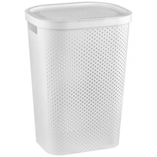 CURVER INFINITY DOTS 59L Coffre a linge 43,7 x 60,2 x 35,1 cm, blanc 04754-N23