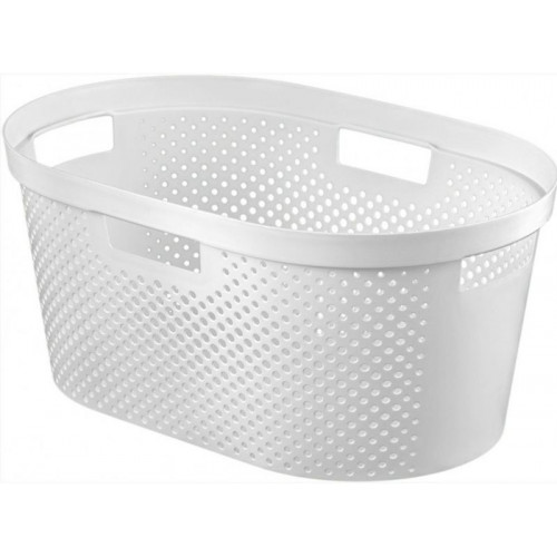 CURVER INFINITY DOTS 39L Panier a linge 58,5 x 26,5 x 38,5 cm, blanc 04755-N23