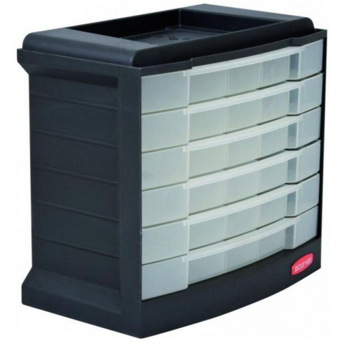 CURVER Organiseur a 6 tiroirs 27 x 29 x 17 cm gris 07752-498