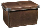 CURVER LEATHER L Boite de rangement décorative 39,5 x 29,5 x 25 cm 04711-D12