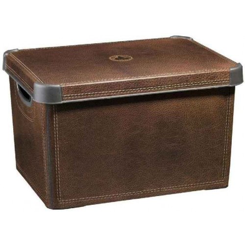 CURVER LEATHER L Boite de rangement décorative 39,5 x 29,5 x 25 cm 04711-D12