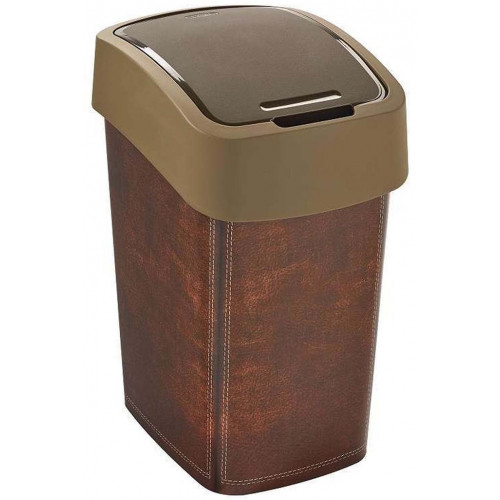 CURVER FLIP BIN LEATHER 25L Poubelle 47 x 26 x 34 cm marron 02171-L13