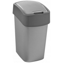 CURVER FLIP BIN 10L Poubelle 35 x 18,9 x 23,5 cm argenté/gris 02170-686