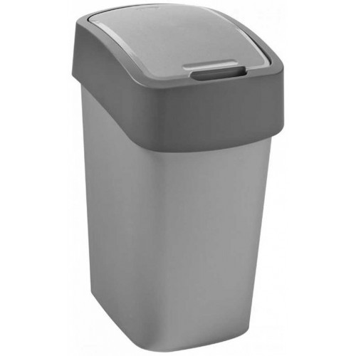 CURVER FLIP BIN 10L Poubelle 35 x 18,9 x 23,5 cm argenté/gris 02170-686