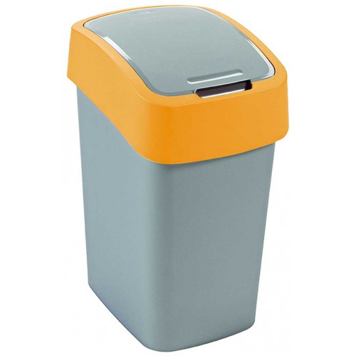 CURVER FLIP BIN 10L Poubelle 35 x 18,9 x 23,5 cm argenté/jaune 02170-535