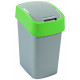 CURVER FLIP BIN 10L Poubelle 35 x 18,9 x 23,5 cm argenté/vert 02170-P80