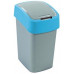 CURVER FLIP BIN 10L Poubelle 35 x 18,9 x 23,5 cm argenté/bleu 02170-734