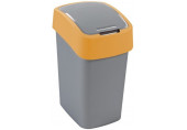 CURVER FLIP BIN 25L Poubelle 47 x 26 x 34 cm argenté/jaune 02171-535