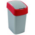 CURVER FLIP BIN 10L Poubelle 35 x 18,9 x 23,5 cm, argenté/rouge 02170-547