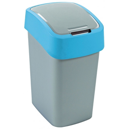 CURVER FLIP BIN 25L Poubelle 47 x 26 x 34 cm argenté/bleu 02171-734