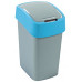 CURVER FLIP BIN 25L Poubelle 47 x 26 x 34 cm argenté/bleu 02171-734