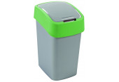 CURVER FLIP BIN 25L Poubelle 47 x 26 x 34 cm argenté/vert 02171-P80