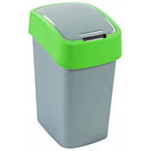 CURVER FLIP BIN 25L Poubelle 47 x 26 x 34 cm argenté/vert 02171-P80