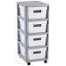 CURVER INFINITY 4x11L Tour a tiroirs 36 x 30 x 69 cm blanc 04355-Y36