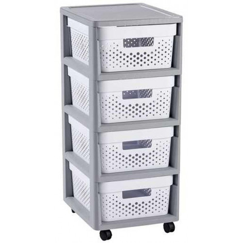 CURVER INFINITY 4x11L Tour a tiroirs 36 x 30 x 69 cm blanc 04356-Y36