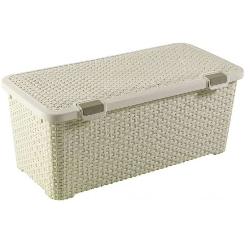 CURVER STYLE 72L Boite de rangement avec couvercle 79 x 39,7 x 33 cm creme 00712-885