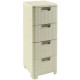 CURVER STYLE 4x14L Tour a tiroirs rotin 33 x 38 x 79 cm creme 06605-885