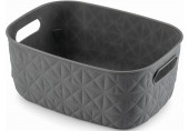 CURVER SOFTEX S 4L Panier de rangement 26,4 x 19,4 x 11,1 cm, gris foncé 00576-Z68