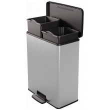 CURVER DECO BIN DUO 26L+26L Poubelle 48,6 x 31,6 x 61,5 cm argenté 01129-C70